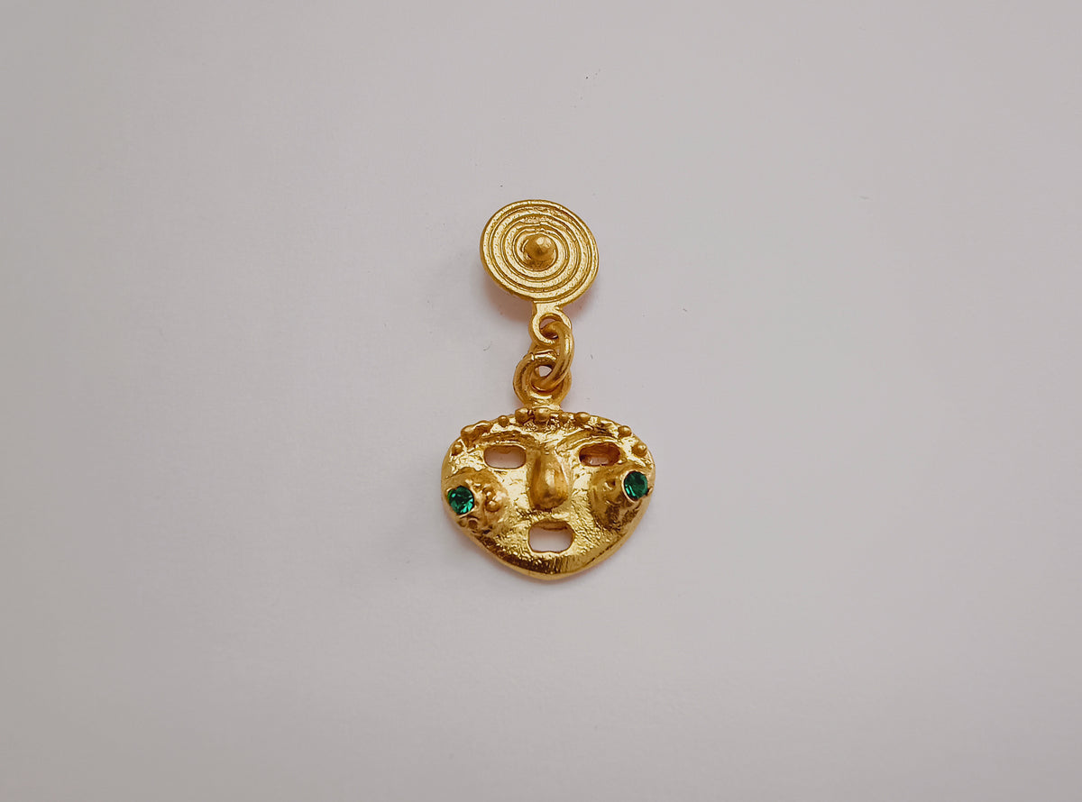 🎭 Aretes Circonita cúbica Mascara cultura Sinú