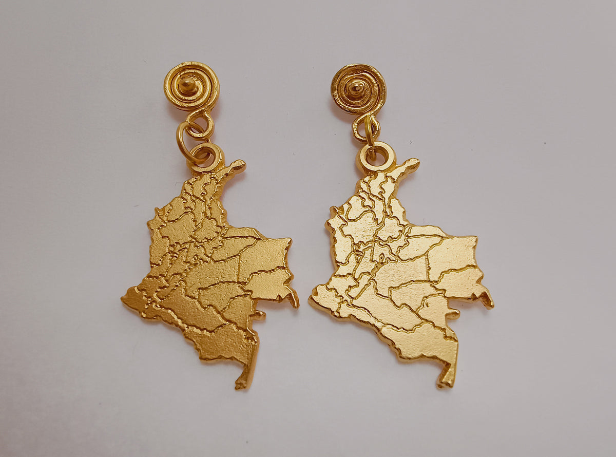 🌀 Aretes grandes mapa Colombia