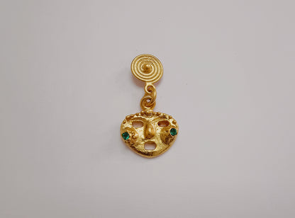 🎭 Aretes Circonita cúbica Mascara cultura Sinú