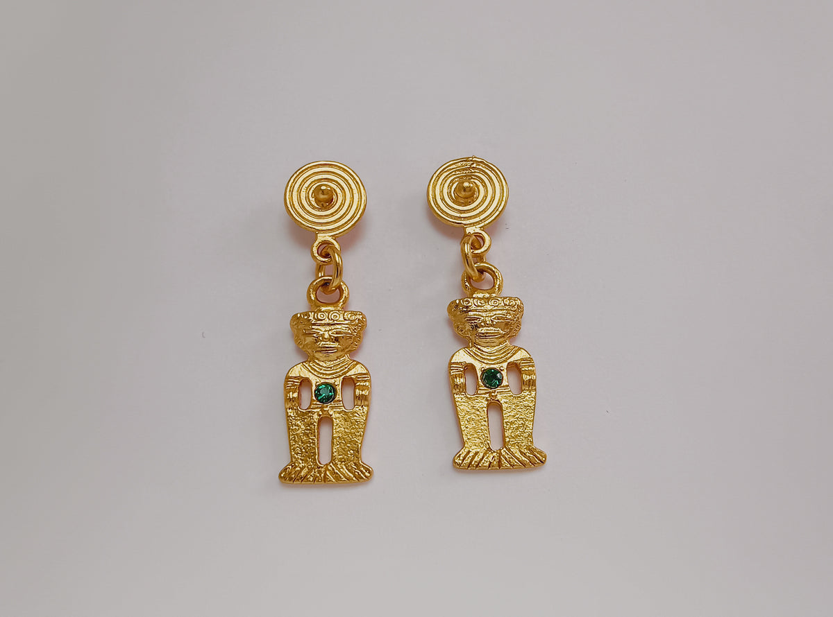 ✨Aretes Circonita cúbica Tunjo cultura Muisca