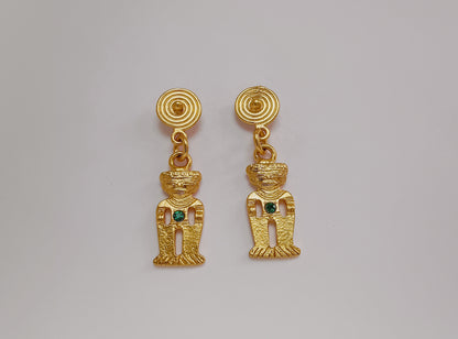 ✨Aretes Circonita cúbica Tunjo cultura Muisca