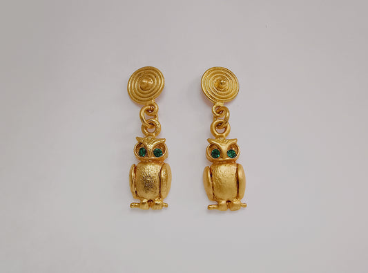 🦉 Aretes Circonita cúbica Búho