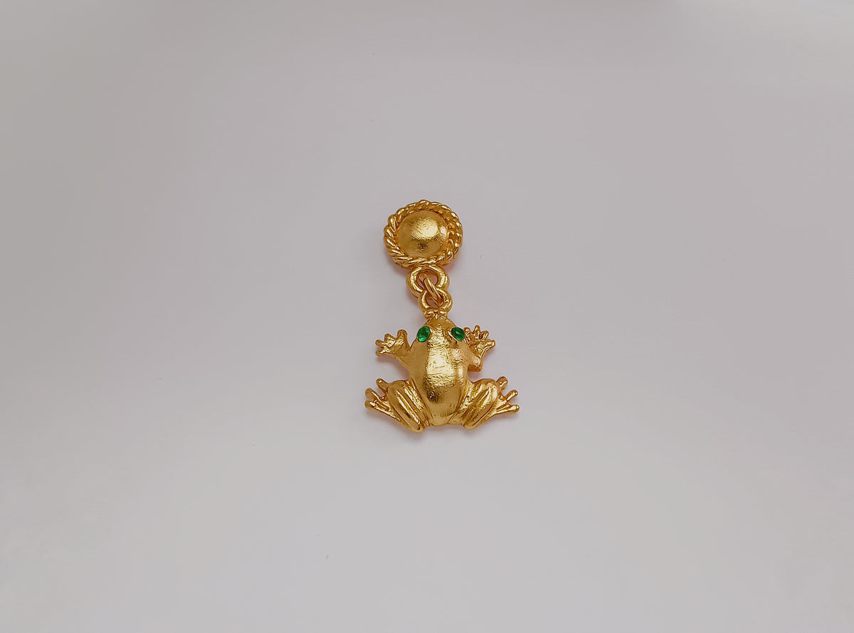 🐸 Aretes Circonita cúbica Rana