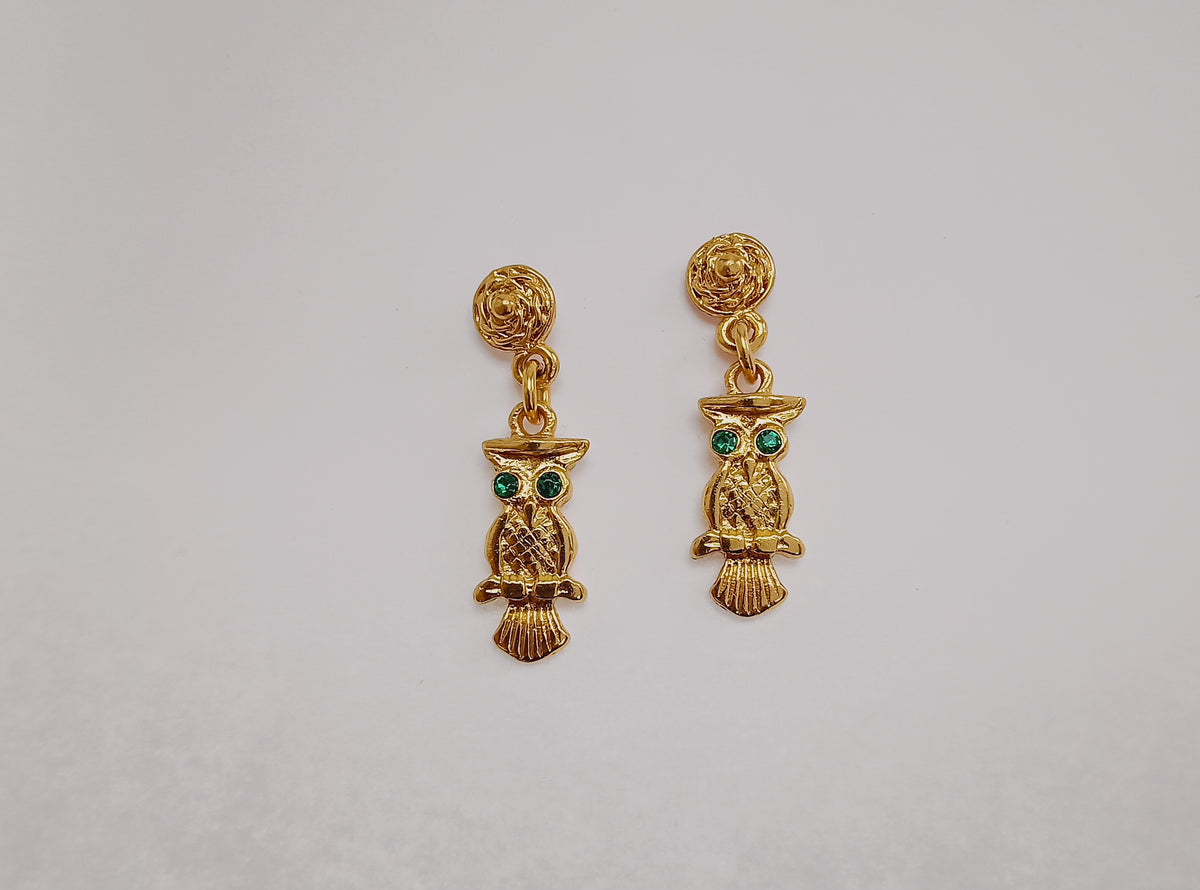 🦉Aretes Circonita cúbica Lechuzón