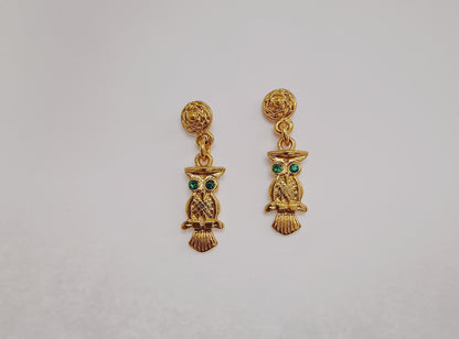 🦉Aretes Circonita cúbica Lechuzón