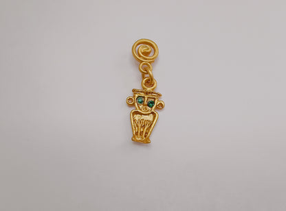 🌊 Aretes Circonita cúbica Tunjo Cultura Muisca