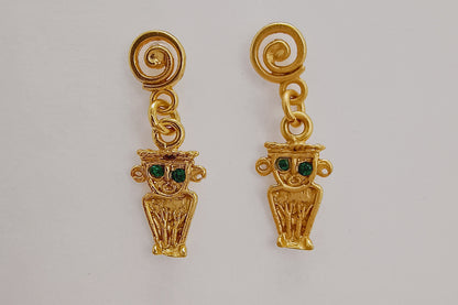 🌊 Aretes Circonita cúbica Tunjo Cultura Muisca